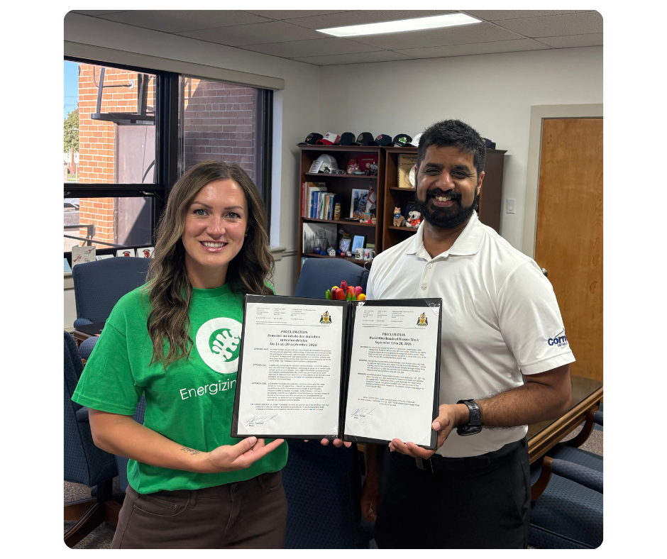 mitoAmbassador Hazel Currie and Councillor Hazel Braithwaite of Oak Bay with the World Mitochondrial Disease Week Proclamation 2025