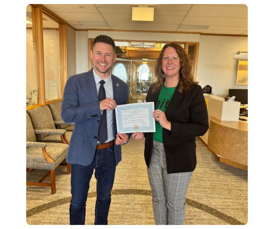 Mayor Paul Lefebvre of Greater Sudbury with the World Mitochondrial Disease Week Proclamation 2025